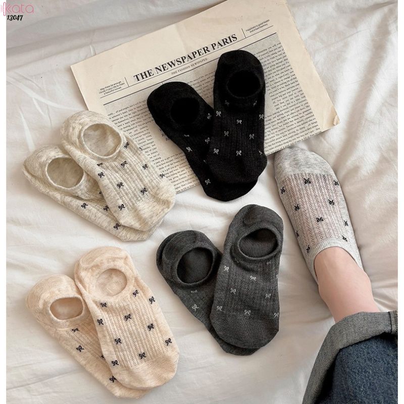 Tất bông lưới thoáng mát thấm hút mồ hôi,vớ thuyền vô hình 13047