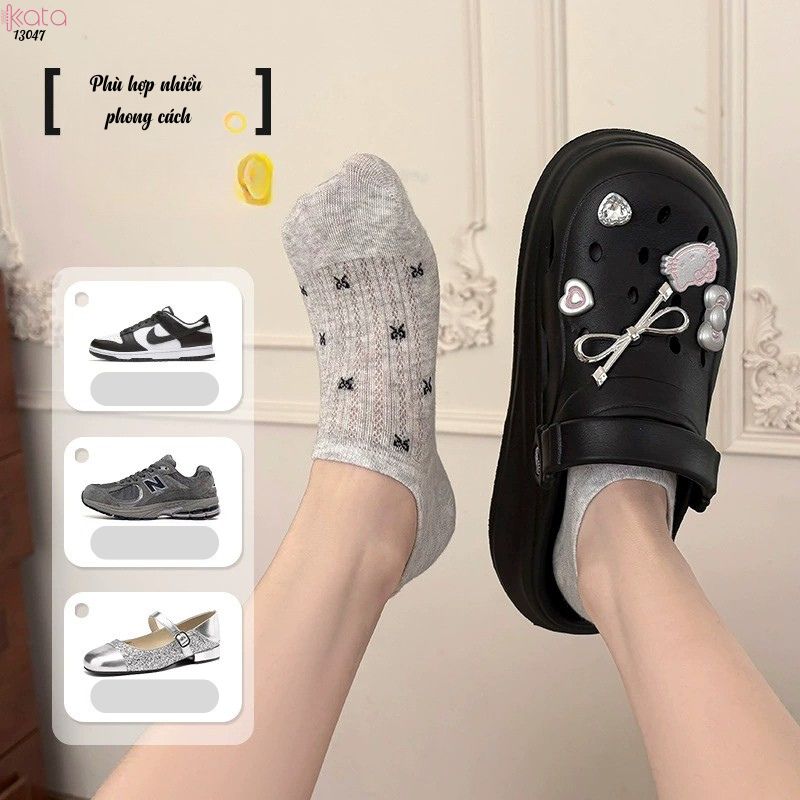 Tất bông lưới thoáng mát thấm hút mồ hôi,vớ thuyền vô hình 13047