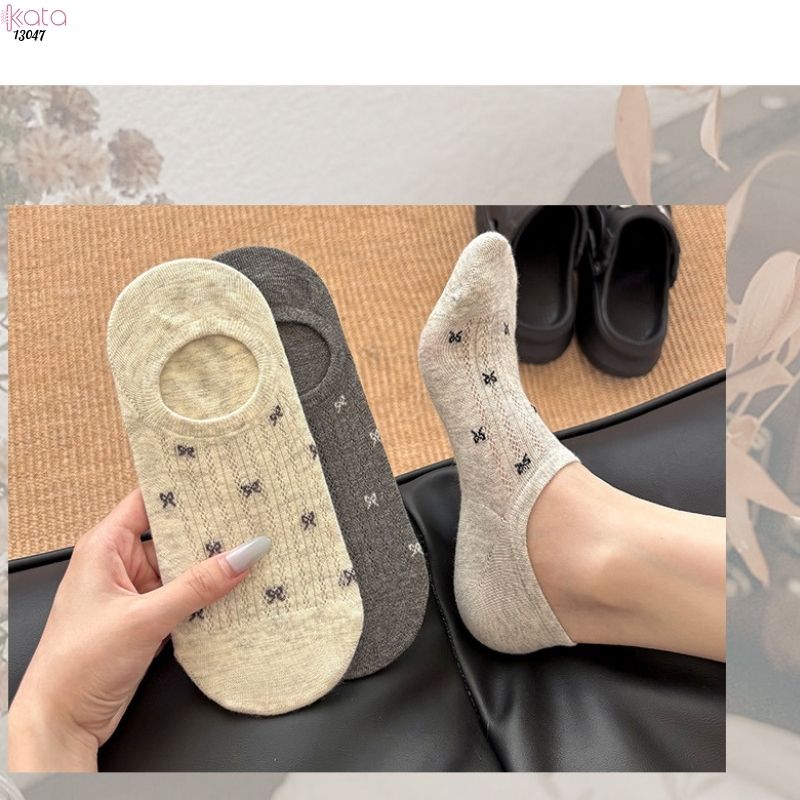 Tất bông lưới thoáng mát thấm hút mồ hôi,vớ thuyền vô hình 13047