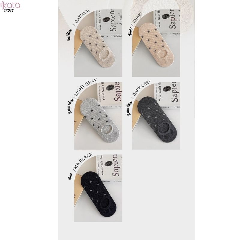 Tất bông lưới thoáng mát thấm hút mồ hôi,vớ thuyền vô hình 13047