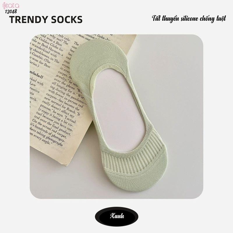 Tất mùa hè mỏng silicone chống trượt tất cao gót, vớ thuyền cotton thấm hút mồ hôi và chống mùi 13048