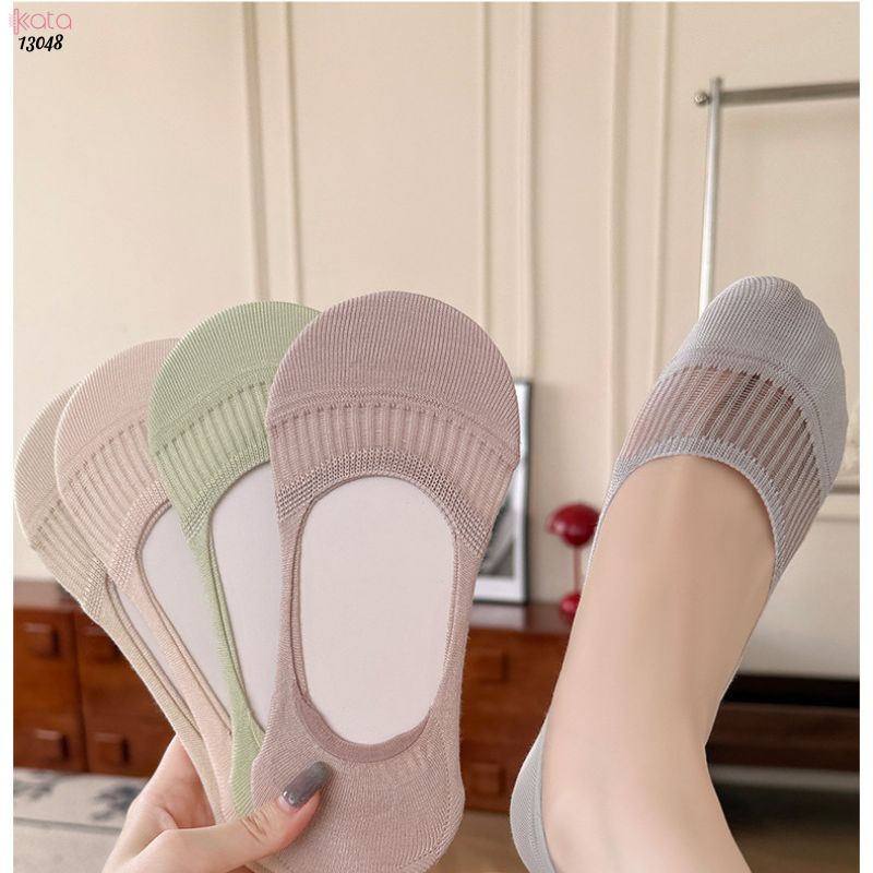 Tất mùa hè mỏng silicone chống trượt tất cao gót, vớ thuyền cotton thấm hút mồ hôi và chống mùi 13048