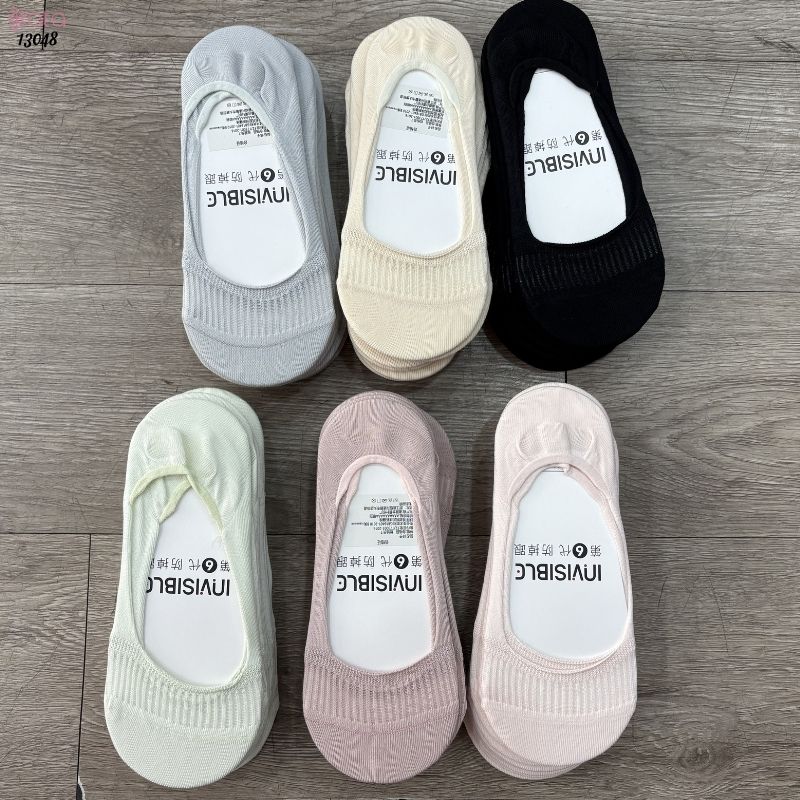 Tất mùa hè mỏng silicone chống trượt tất cao gót, vớ thuyền cotton thấm hút mồ hôi và chống mùi 13048