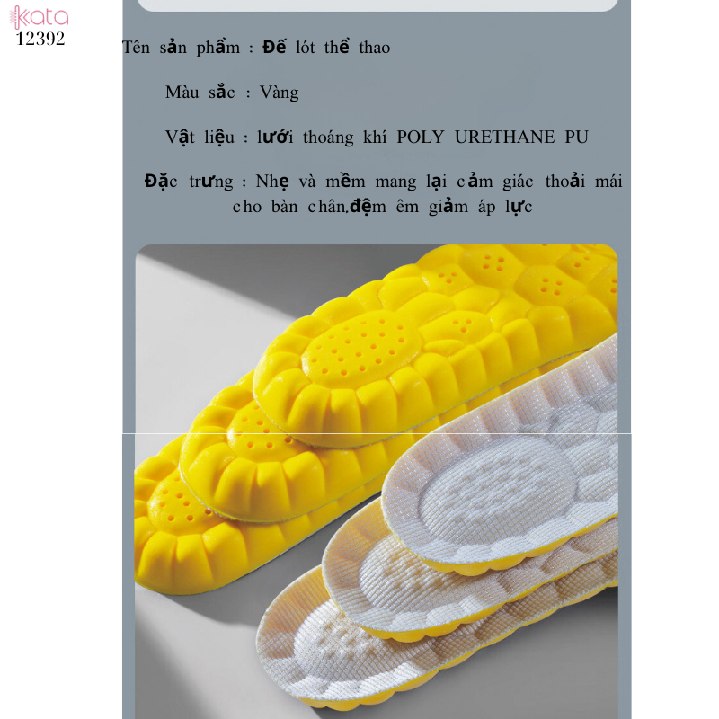 Lót giày đứng lâu không mỏi,siêu mềm,thoáng khí,thấm hút mồ hôi Nam&Nữ 12392