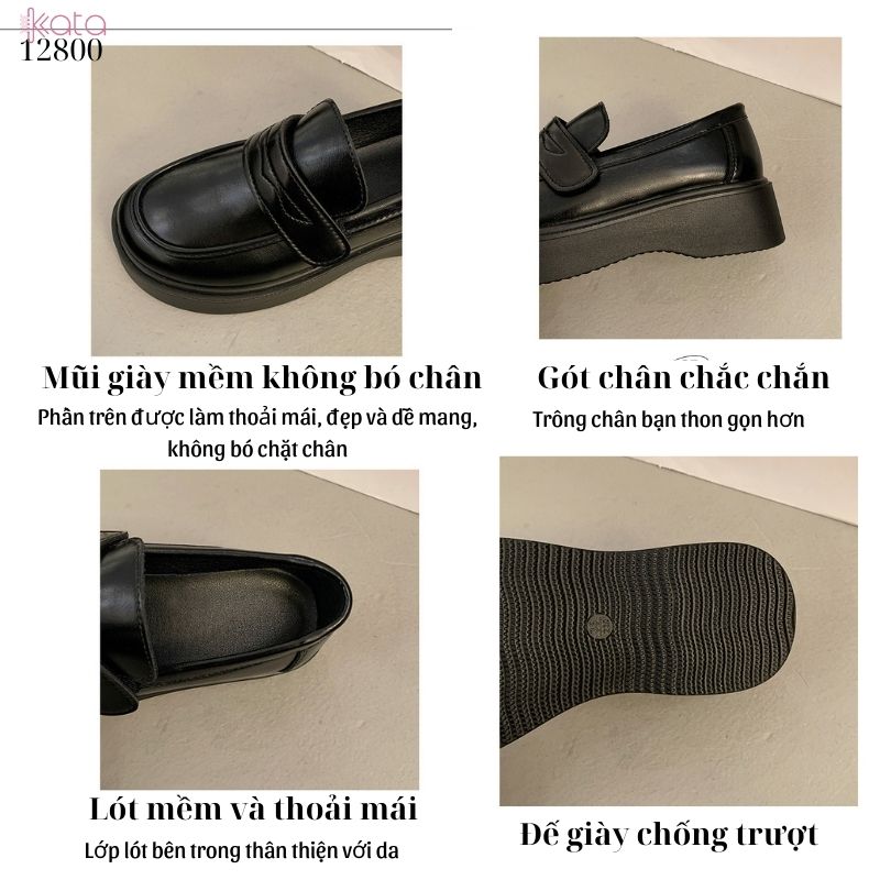 Giày lười tăng chiều cao, phong cách vintage,kiểu dáng thường ngày dễ phối đồ 12800