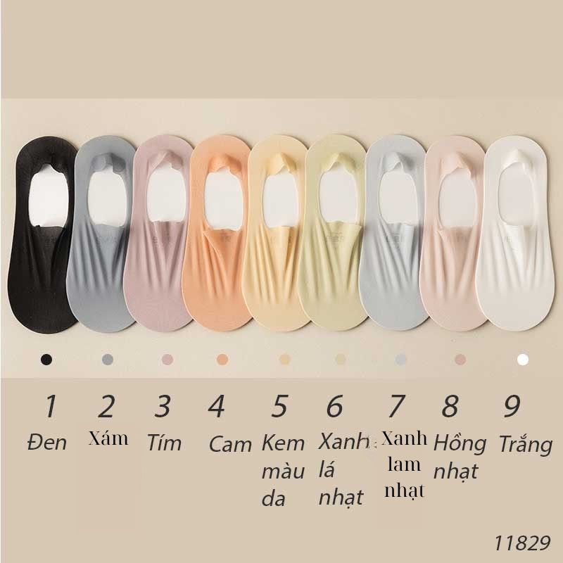 Tất vớ thuyền lụa lưới có silicon bám dính không rớt gót nữ 11829