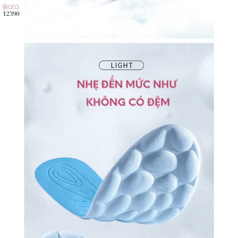 Đế lót giày siêu mềm,chống đau,thoáng khí,đứng lâu không mỏi,thấm hút mồ hôi Nam Nữ 12390